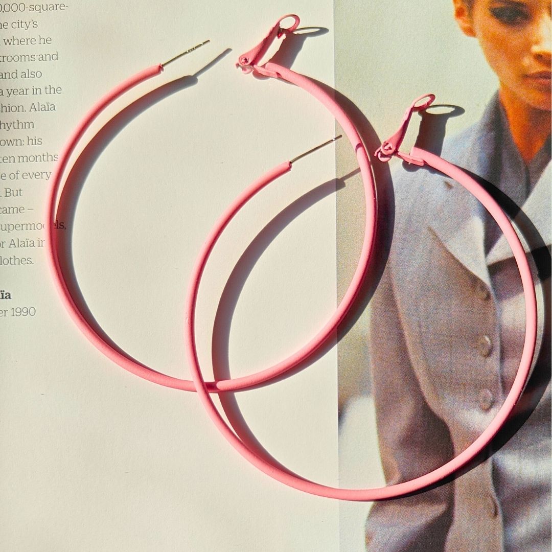 Sleek baby pink hoops