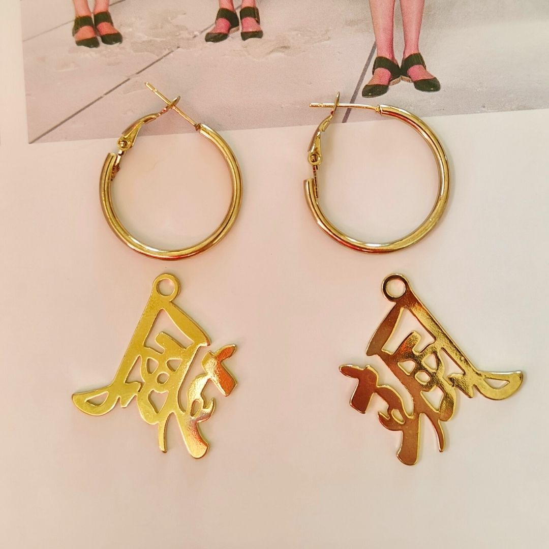 Yakuza hoop earrings/pendant