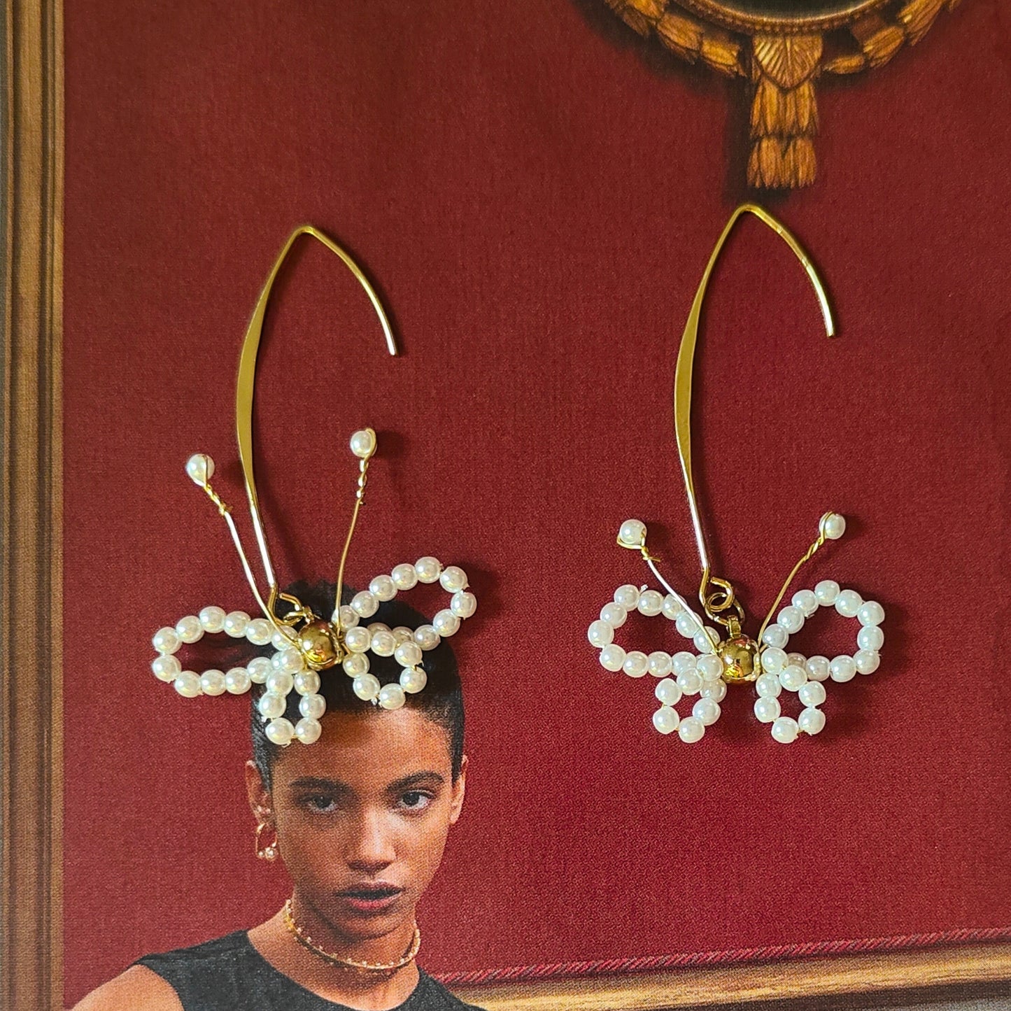Butterly pearl earrings