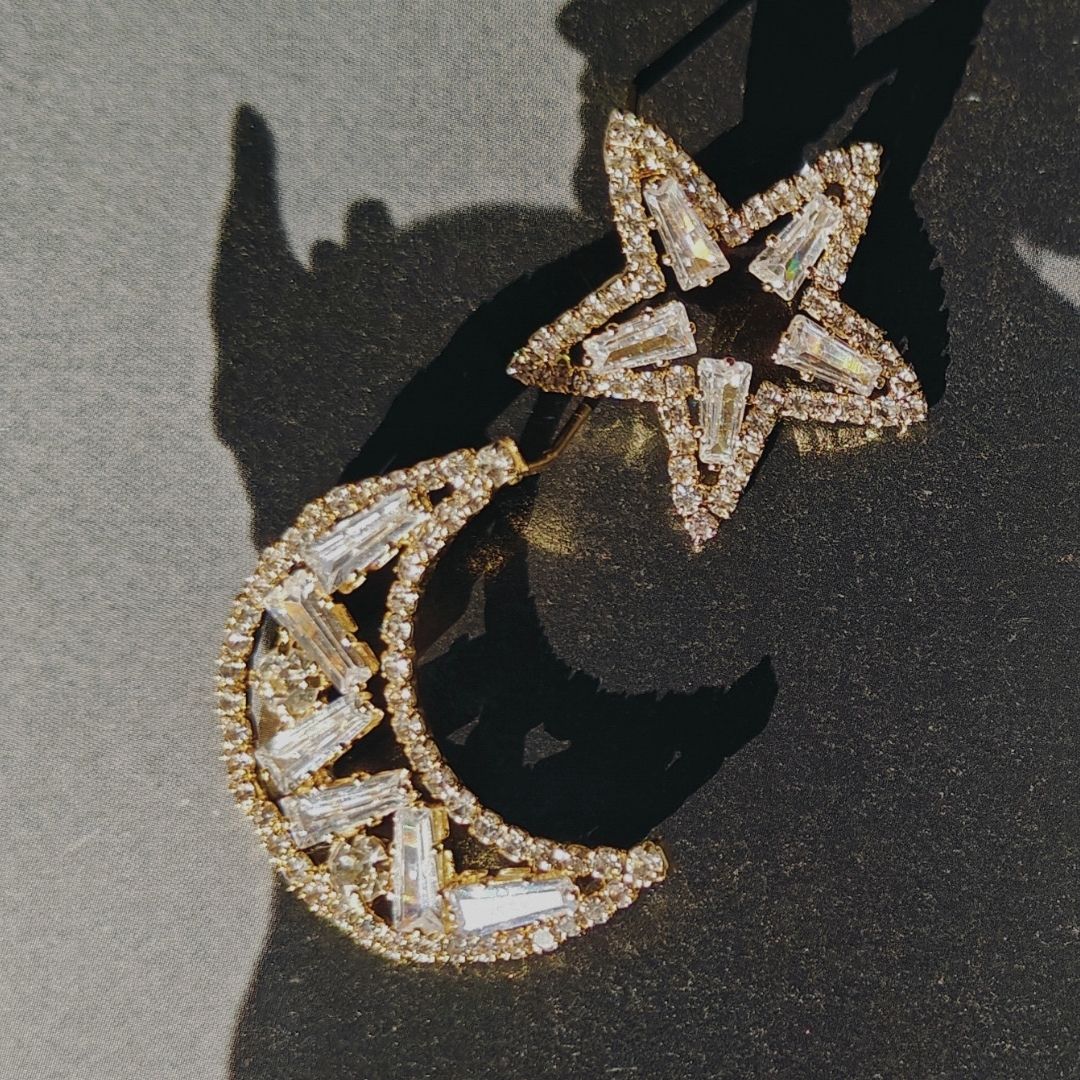 Moon and star studs