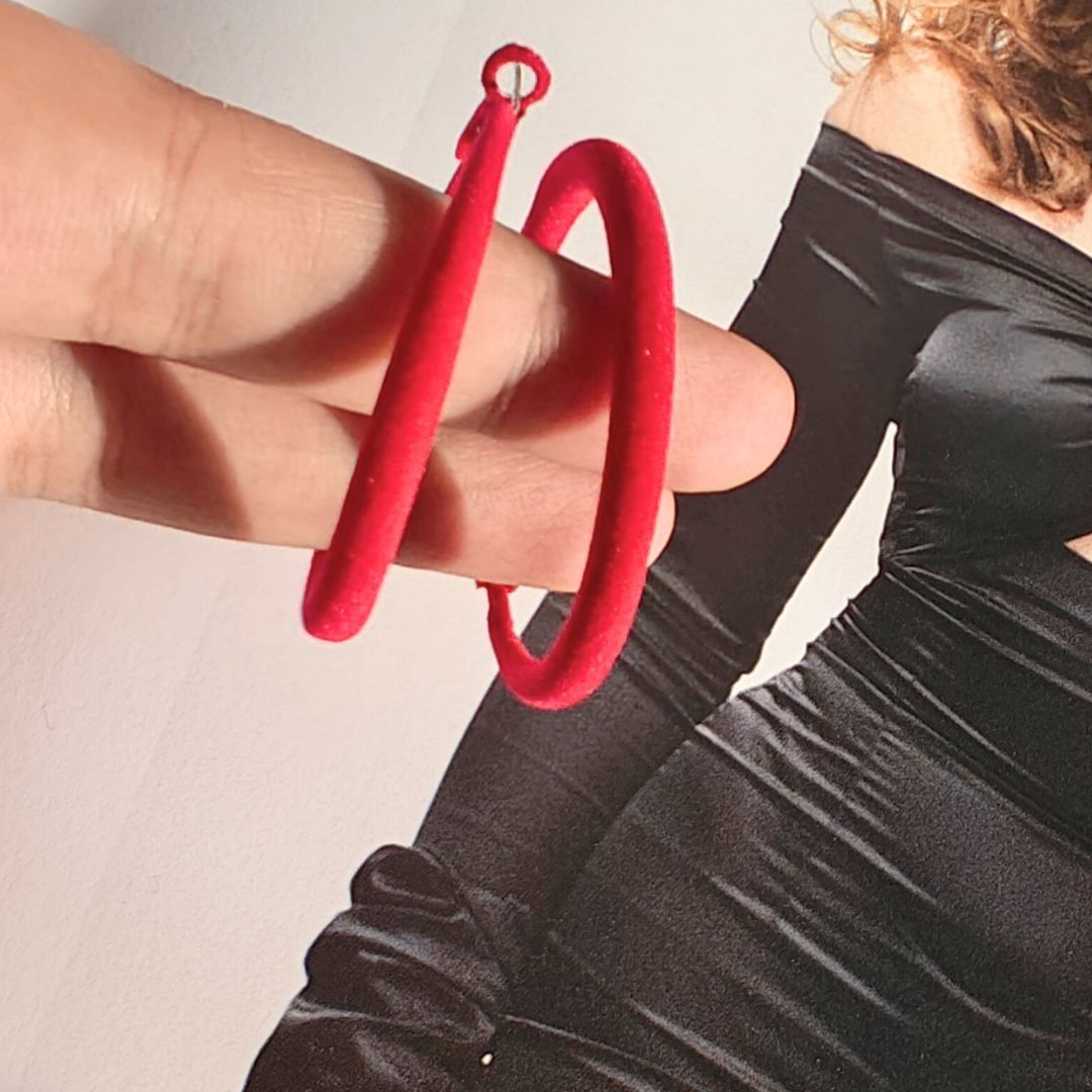 Red Velvet Hoop Earrings