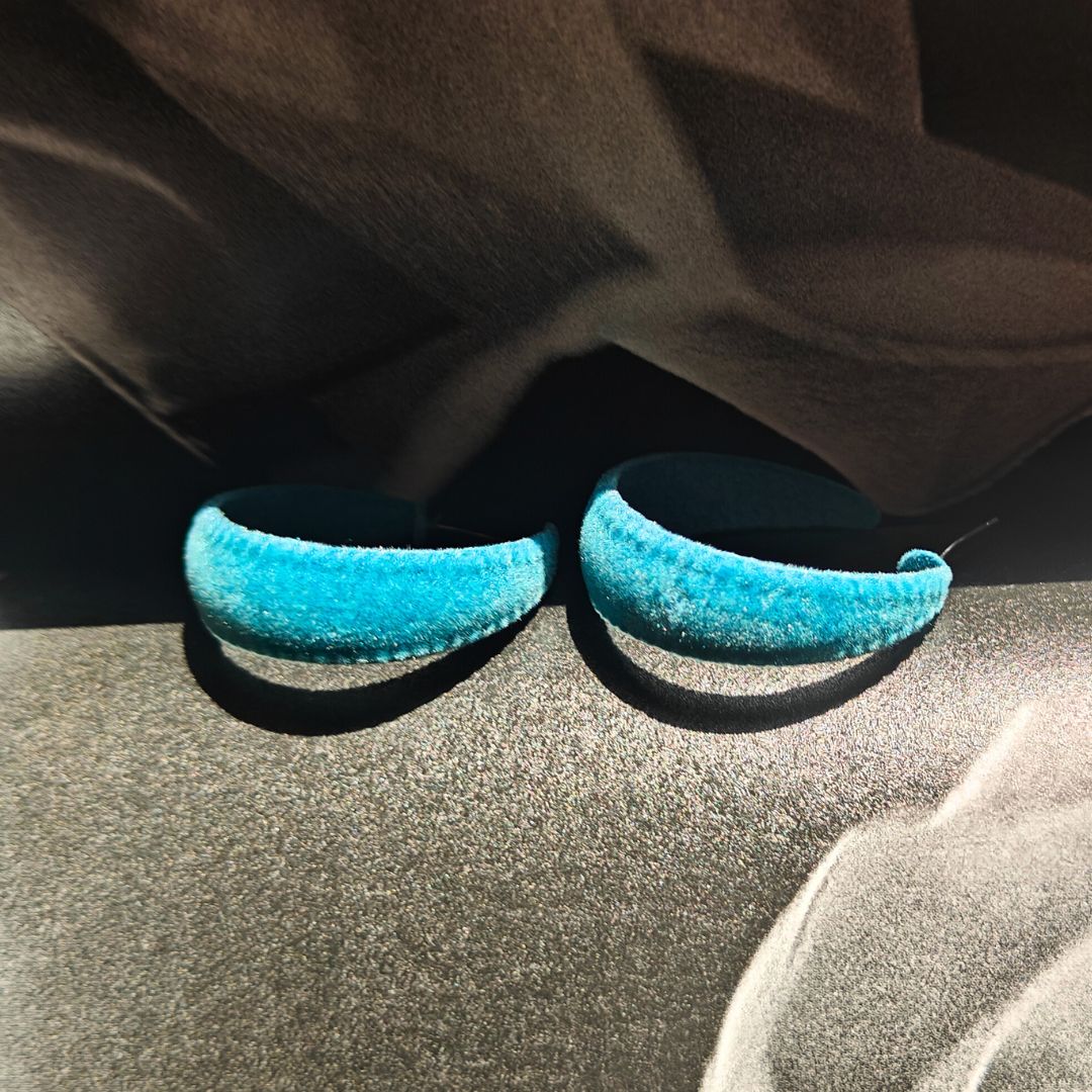 Blue Velvet Hoop Earrings