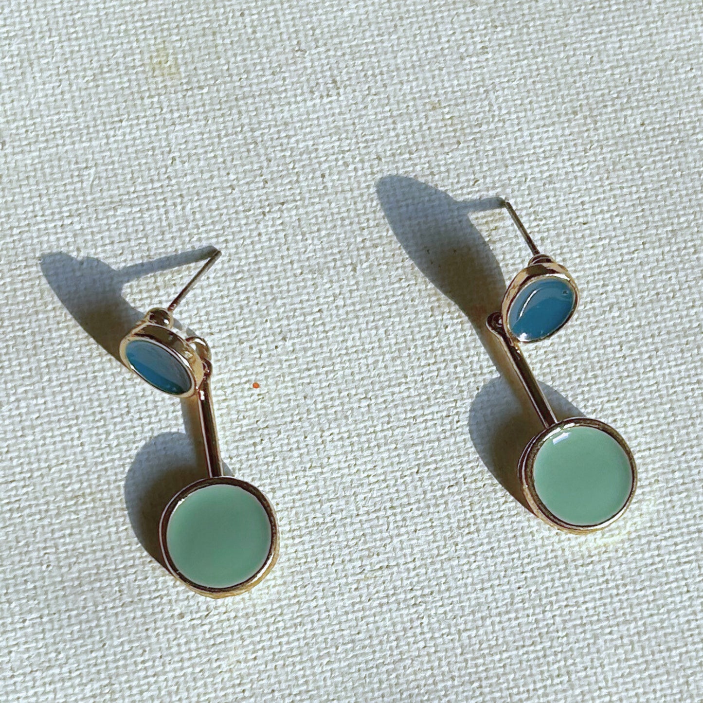 Teal Blue Circular Earrings