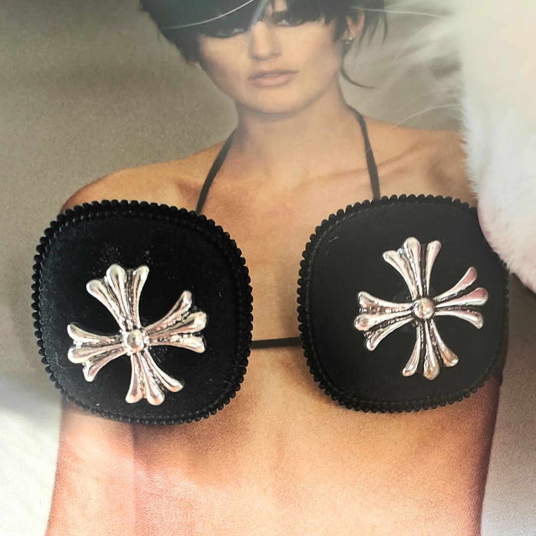 Velvet Black Gothic Studs