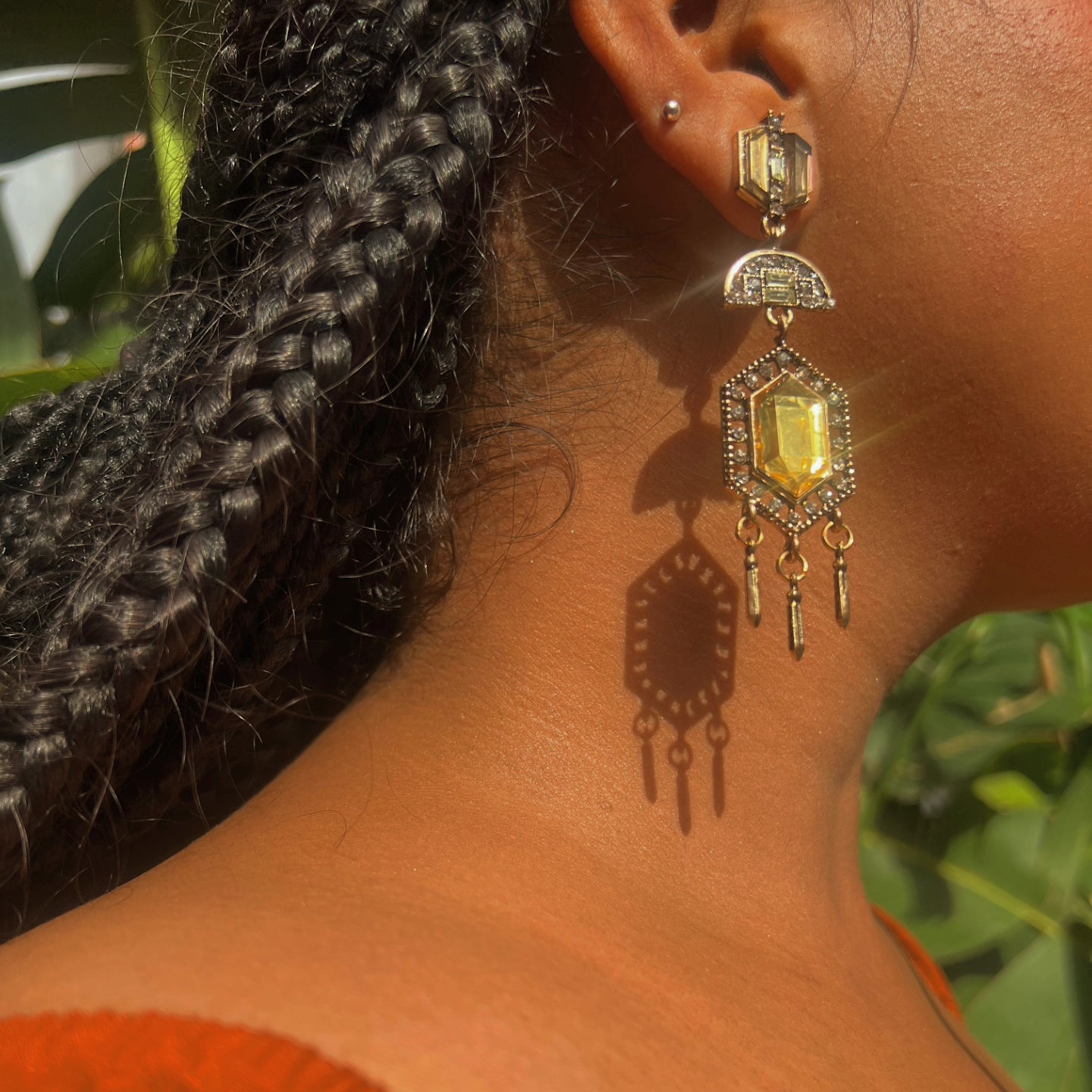 Arabian yellow nights earrings.