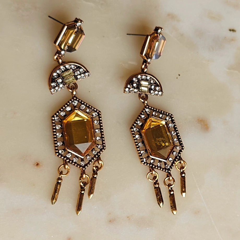 Arabian yellow nights earrings.