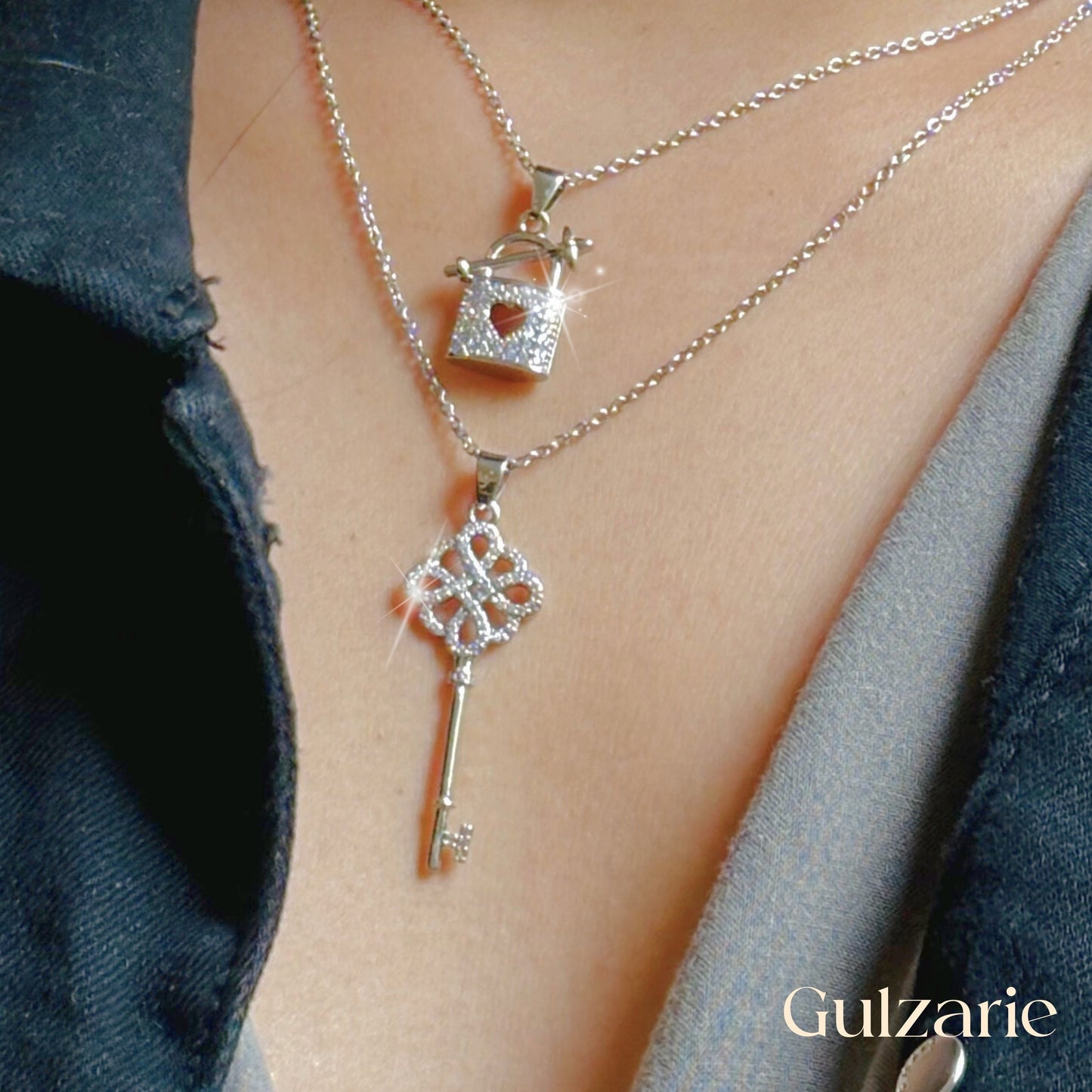 Key to your heart & lock my feelings necklace