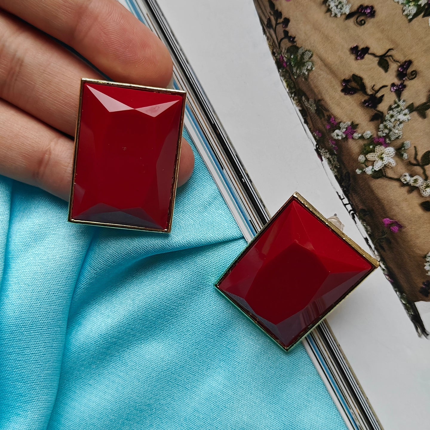 The Heart of Stone Earrings Edit: Red Showstopper Studs