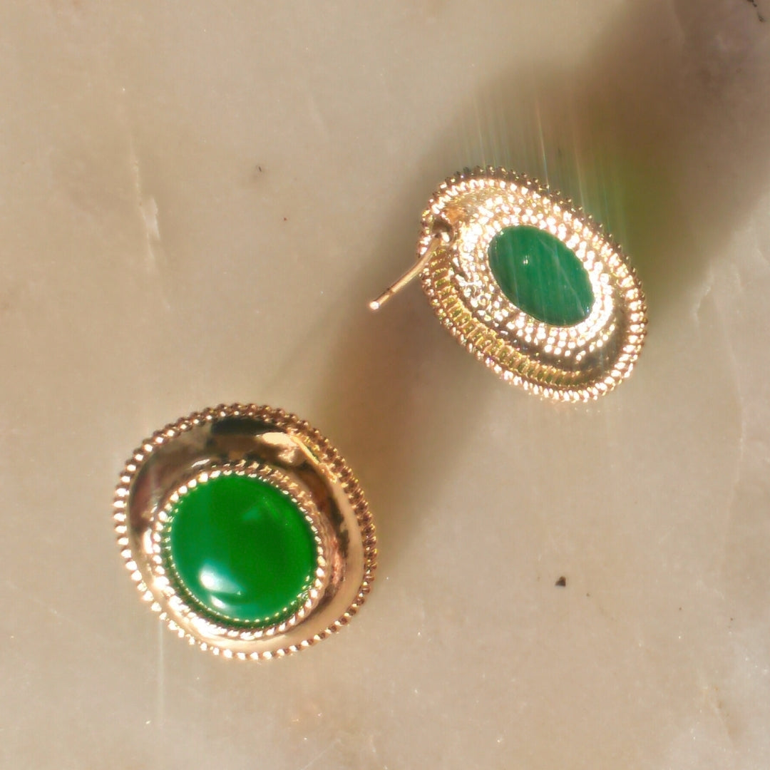 Green geisha studs