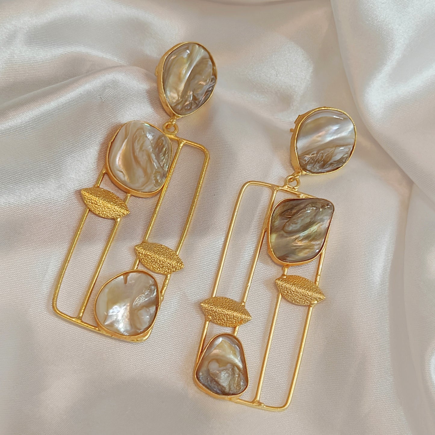 Mother of pearl statement earrings