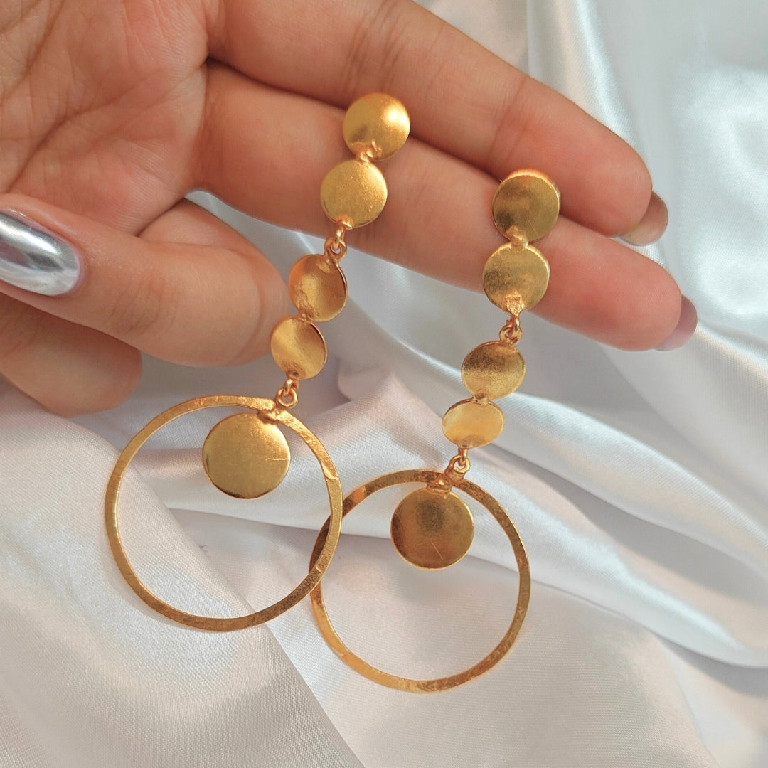 Brass melancholy statement earrings