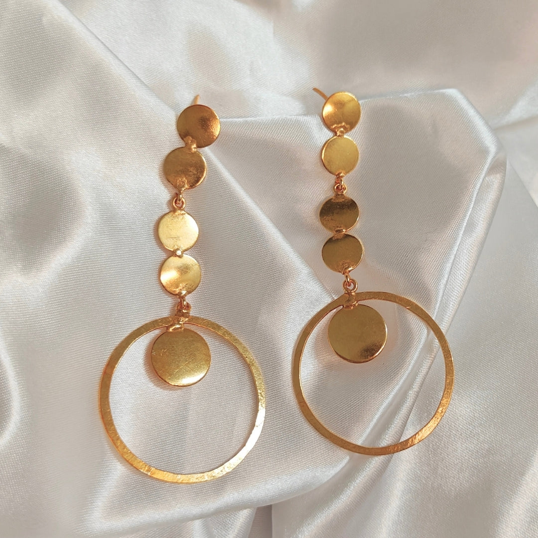 Brass melancholy statement earrings