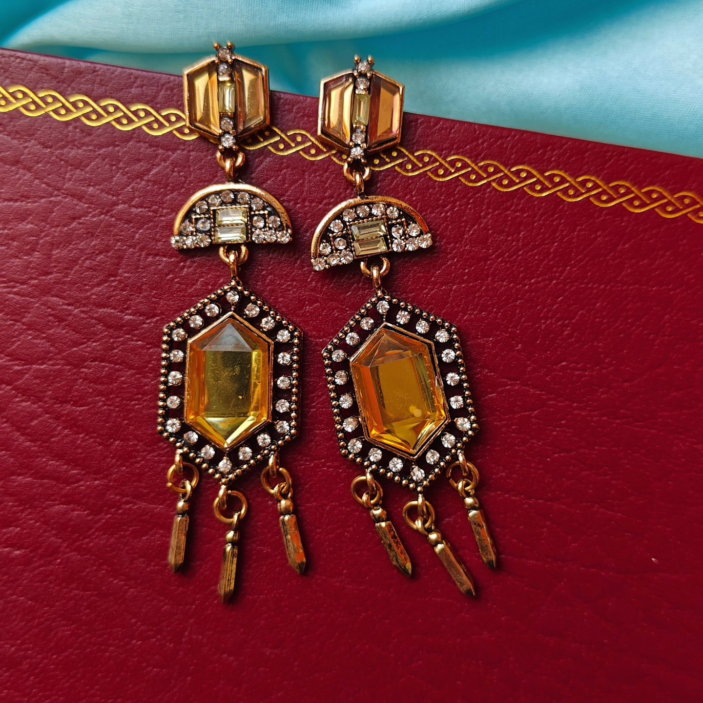 Arabian yellow nights earrings.