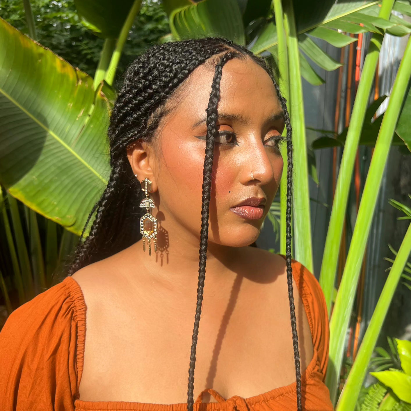 Arabian yellow nights earrings.