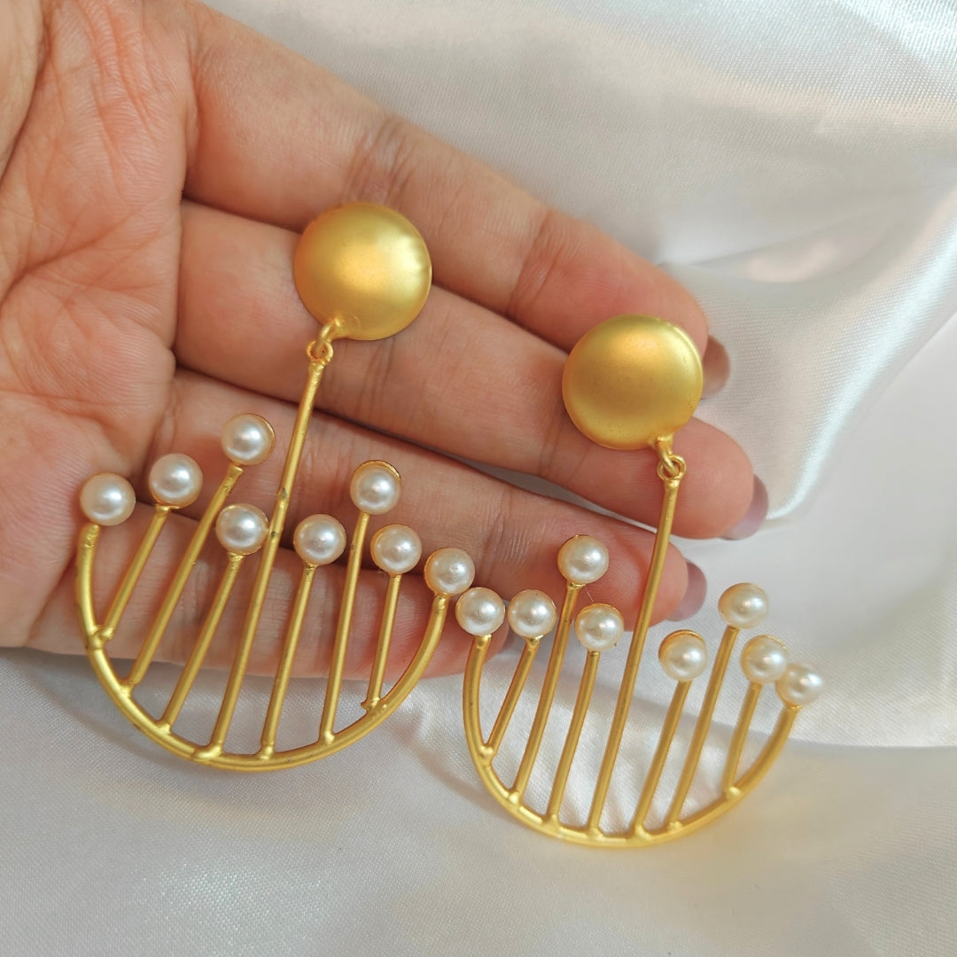 Sea urchin symmetry statement earrings