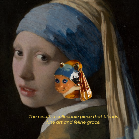 The Cat with the Pearl Earrings (Meow Edit)