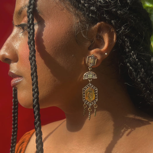 Arabian yellow nights earrings.